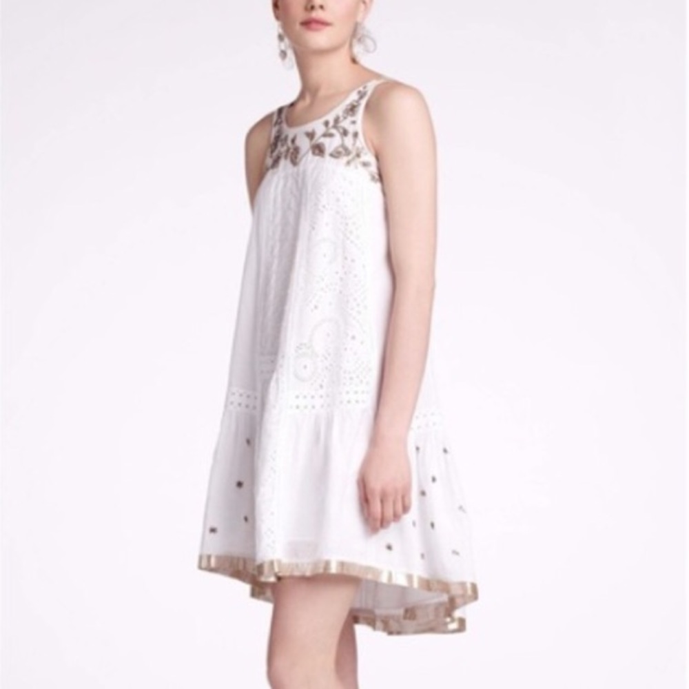 Anthropologie Boho White Dress